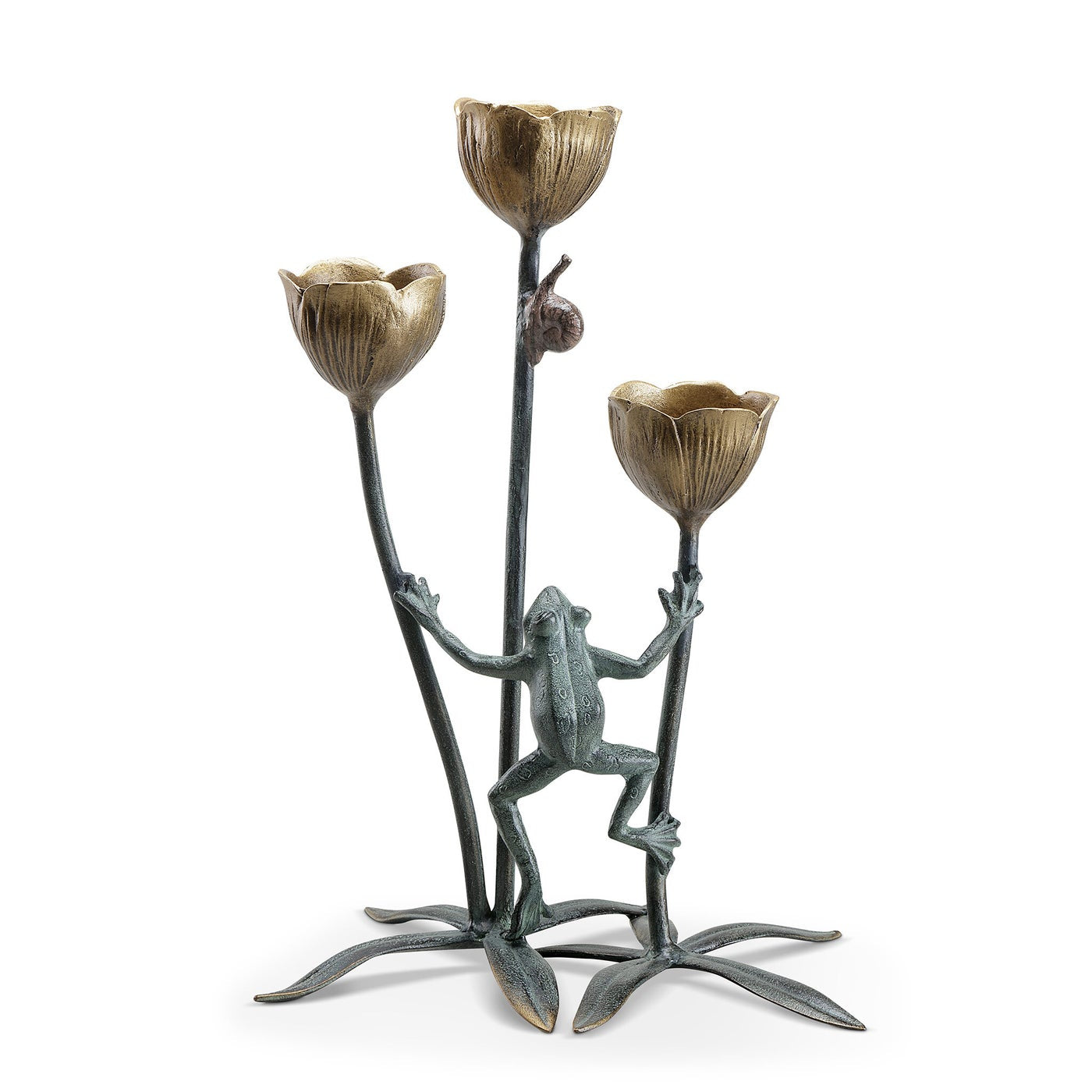 Frog & Flower Candle Holder