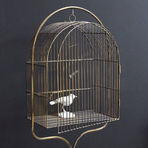 Victorian Brass Birdcage w/ Stand