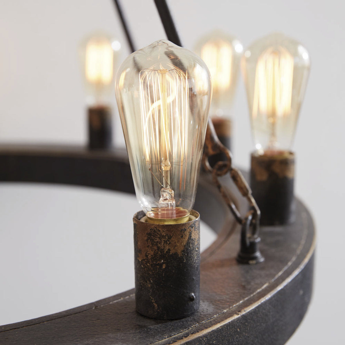 Wooden Wheel Chandelier