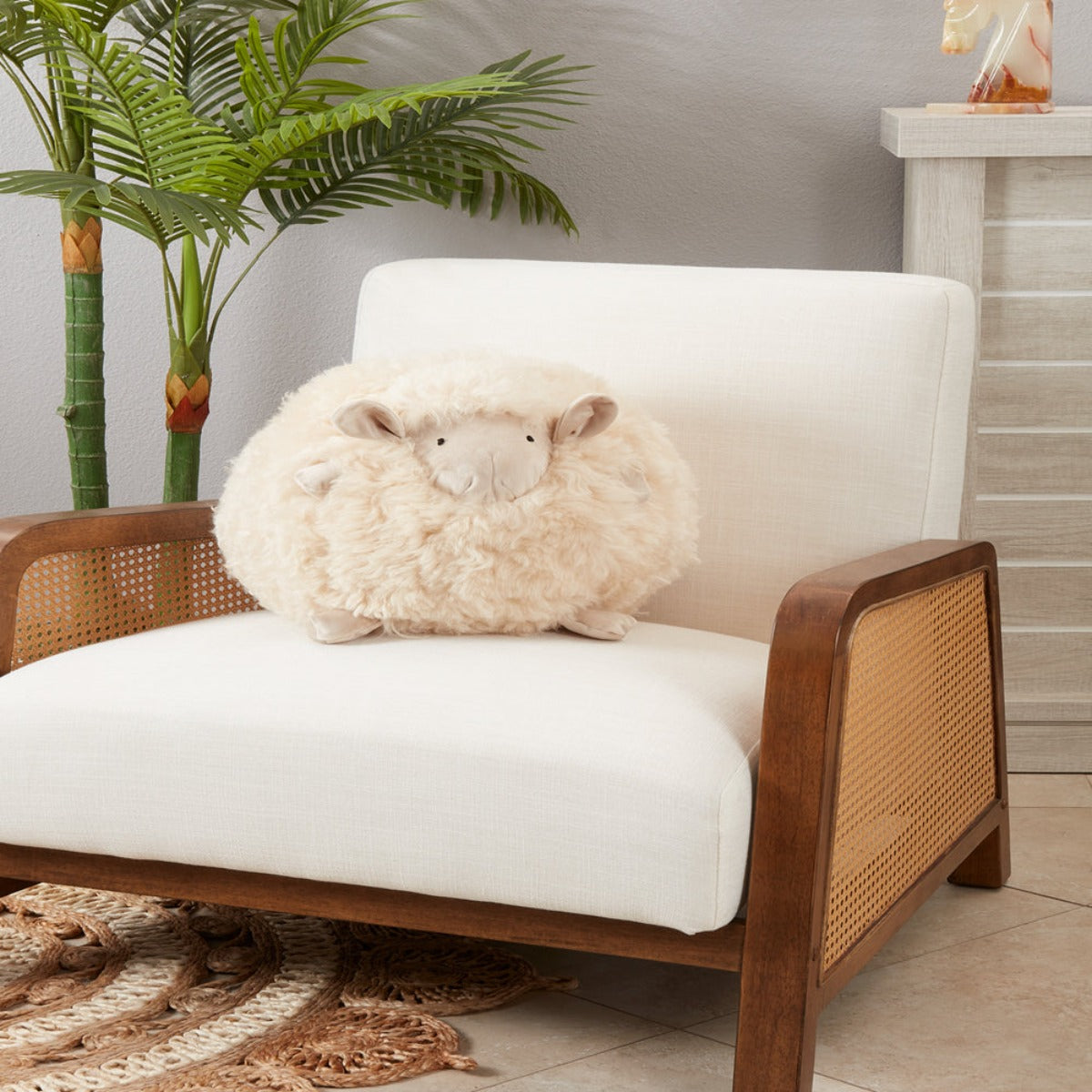 Esters wood arm chair sherpa hot sale