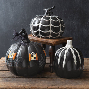 Spiderweb Porcelain Pumpkin