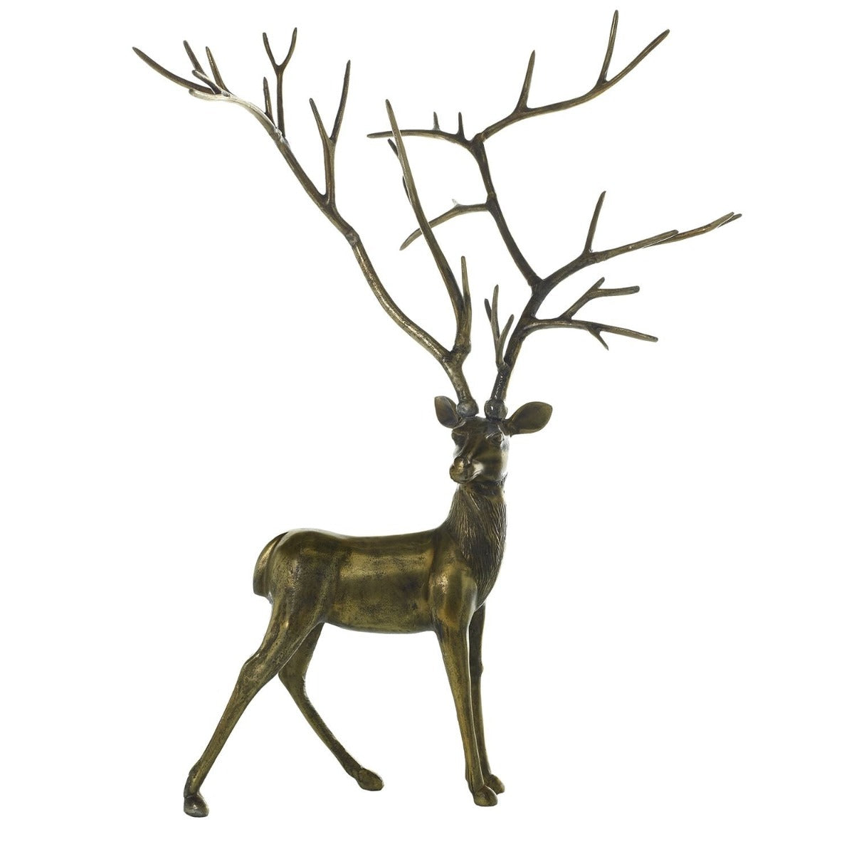 Golden Stag Statue - Iron Accents