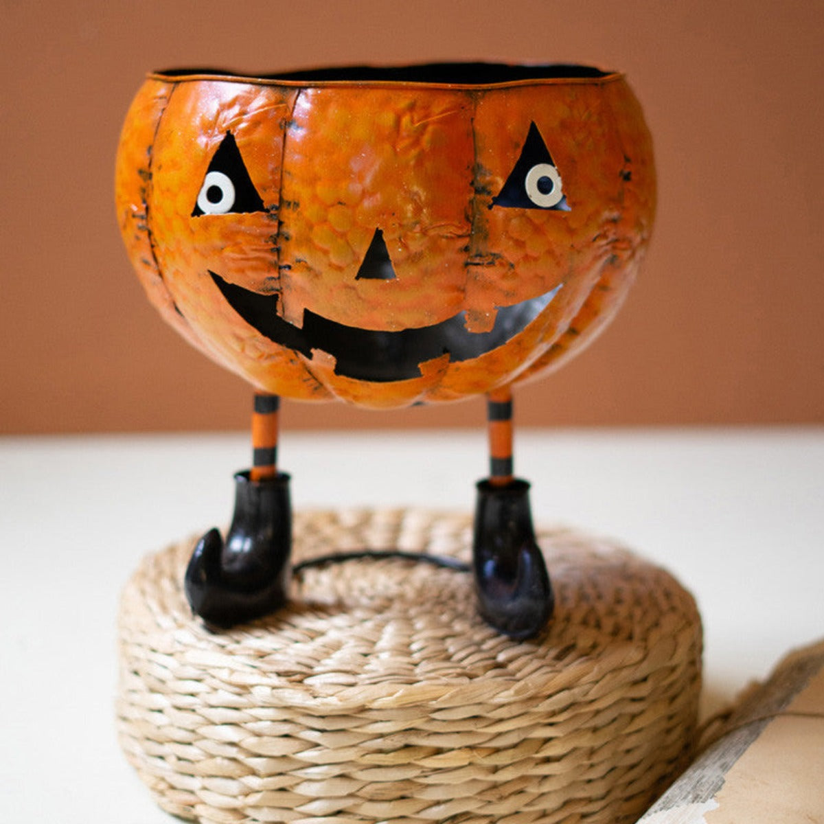 Vintage Halloween Jack O Lantern Bowl Decoration Basket popular Pumpkin Centerpiece