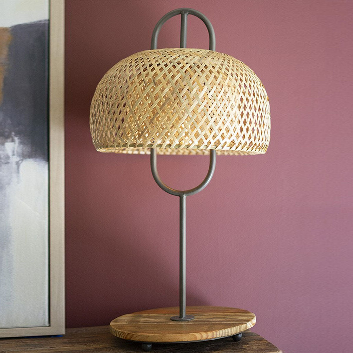 Cane Weave Table Lamp