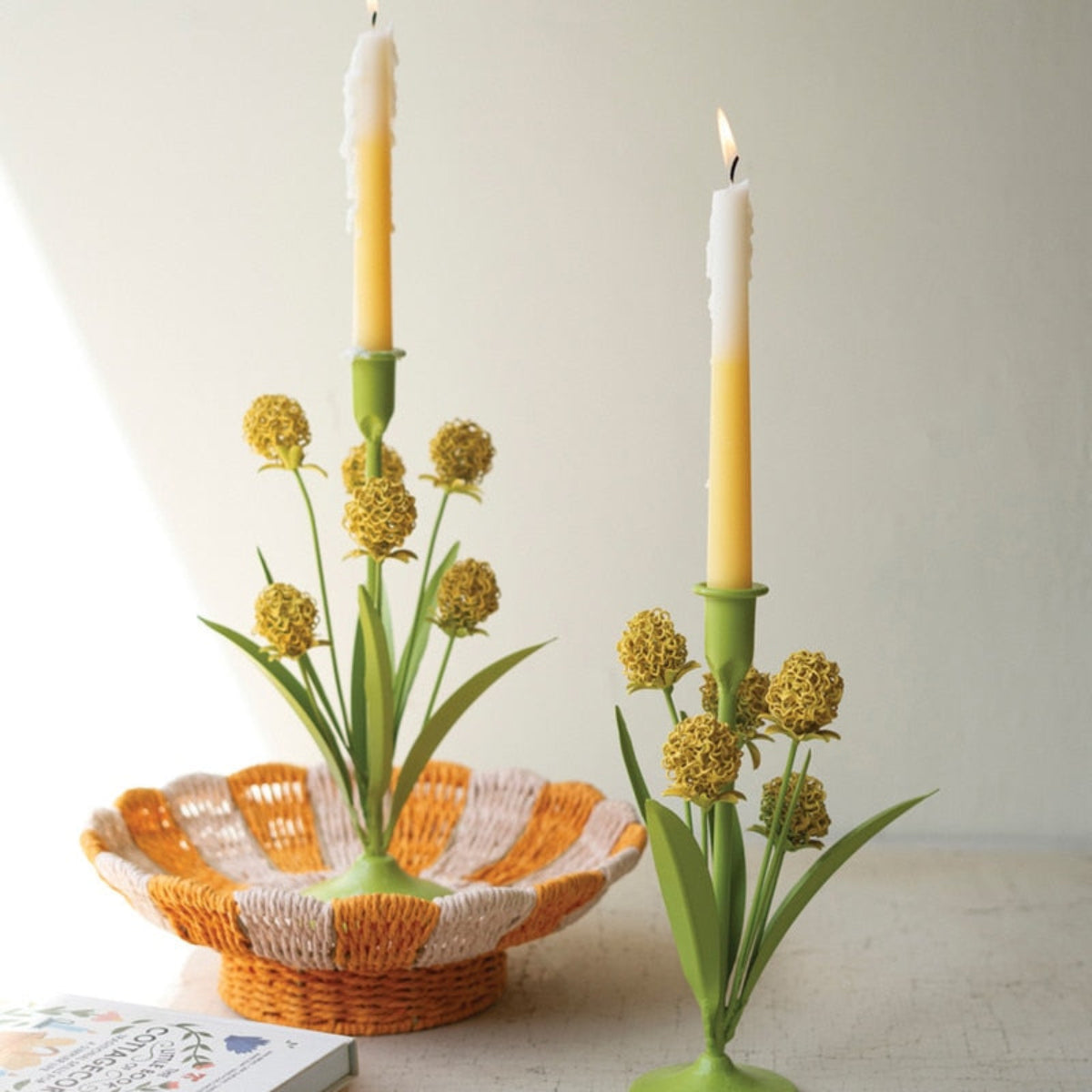 Golden Bloom Candle Holders