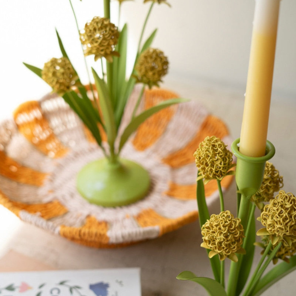 Golden Bloom Candle Holders