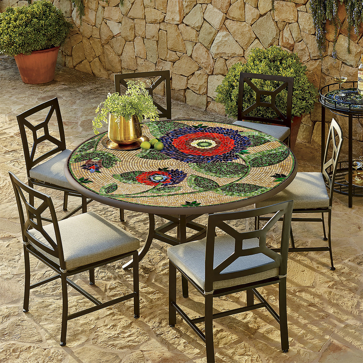 Small round deals mosaic table