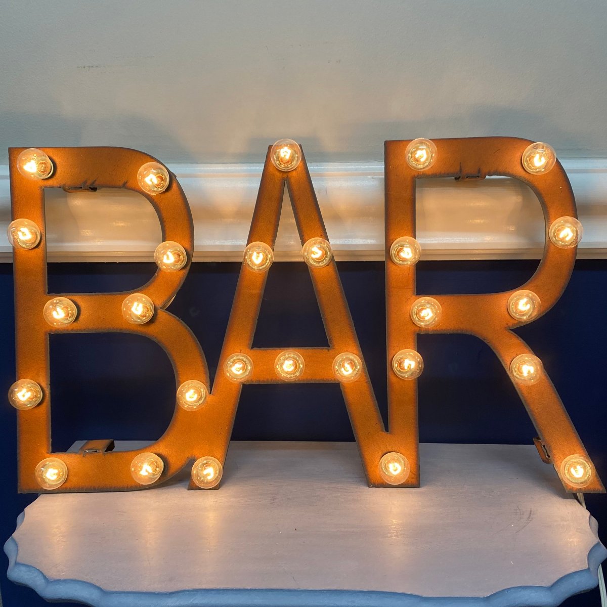 Lighted Metal Sign - Bar