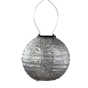 Indoor/Outdoor Round Topaze Lantern - Silver