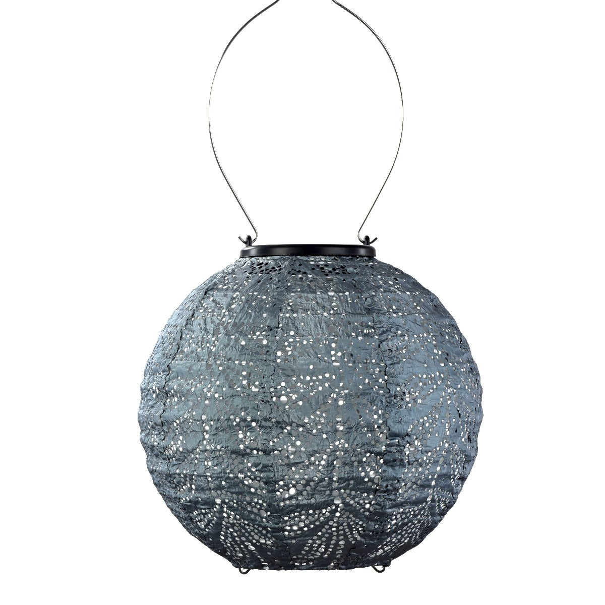 Indoor/Outdoor Round Folia Lantern - Grey Blue