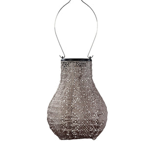 Indoor/Outdoor Bulb Lace Lantern - Taupe