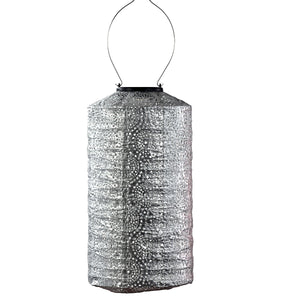 Indoor/Outdoor Cylinder Occult Lantern - Silver