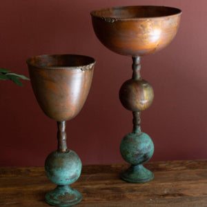 Copper Patina Compotes