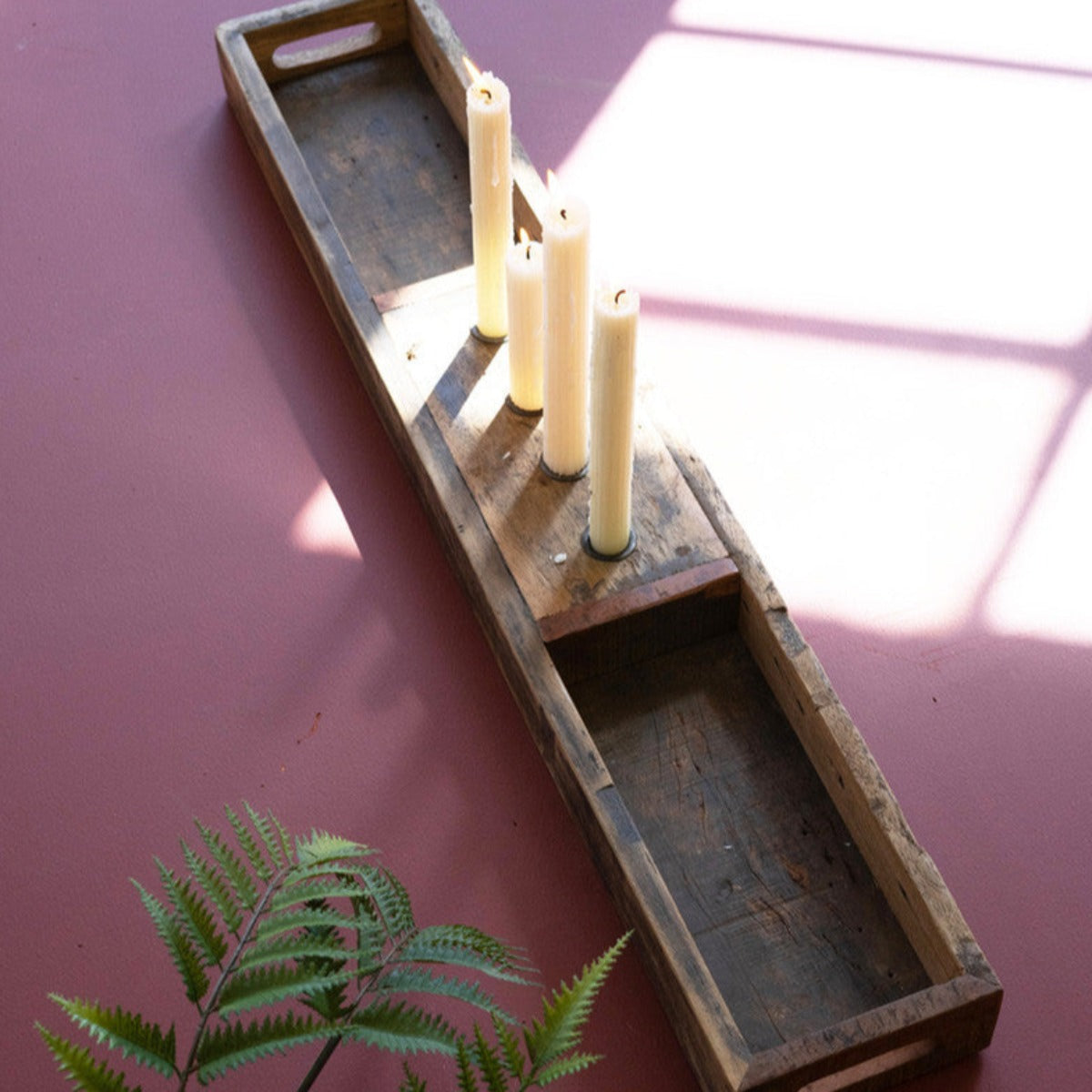 Recycled Wood Candle Tray