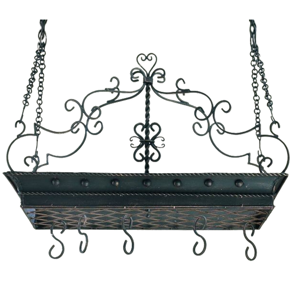 1pc Iron Pot Storage Rack, Black Detachable Double-sided