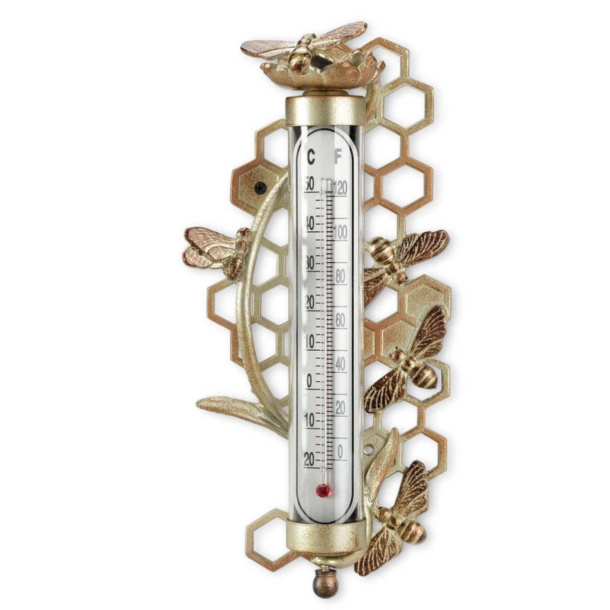 Arlmont & Co. Cyn Thermometer Petals Garden Stake