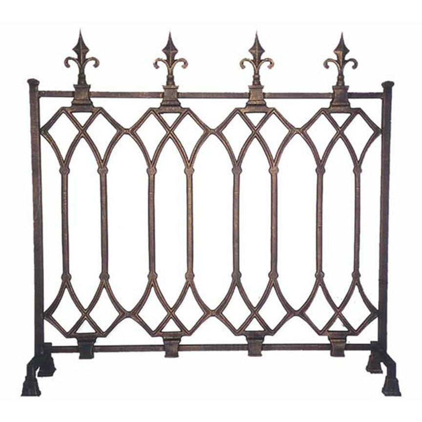 Charlemagne French Fireplace Screen - Iron Accents