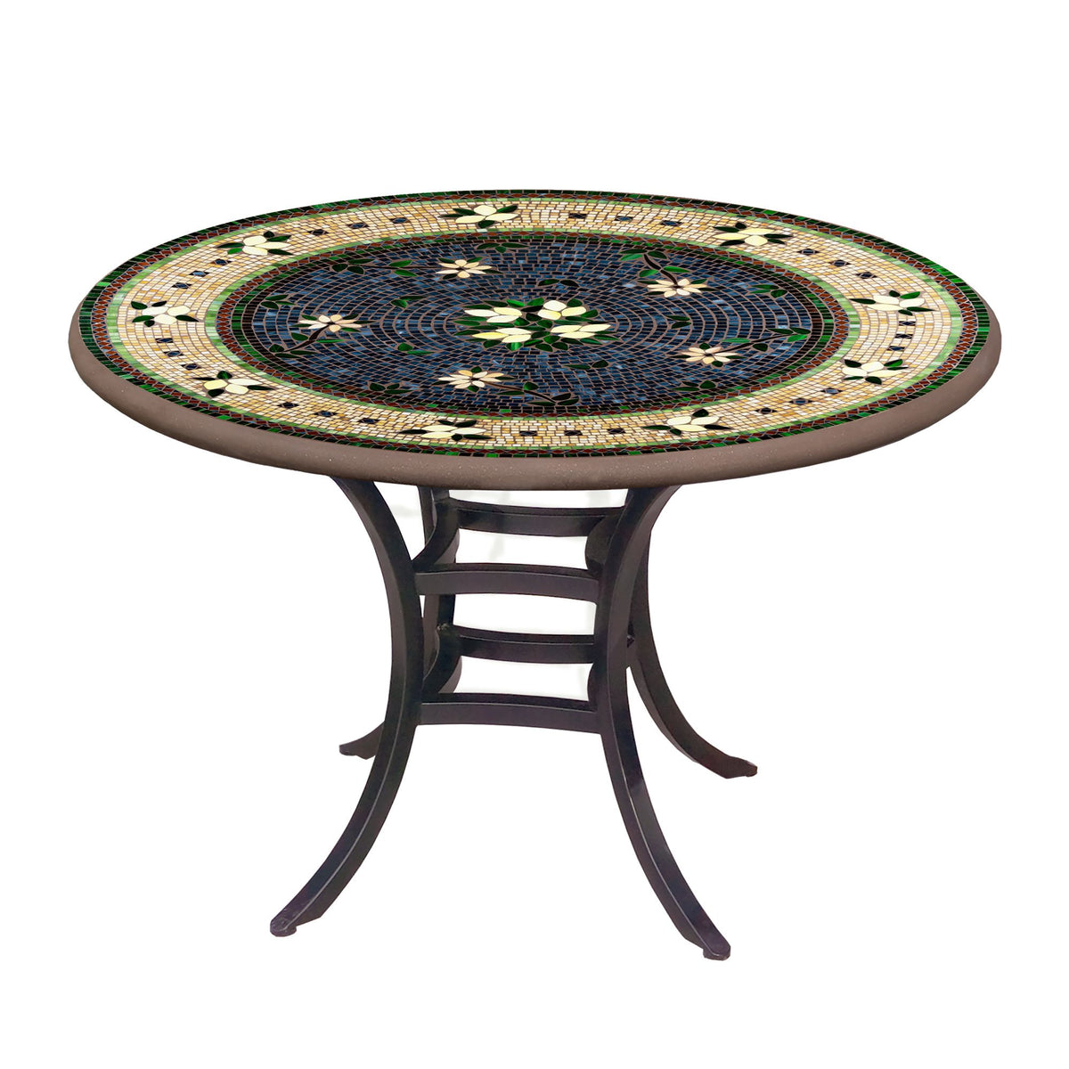 Tuscan Lemons Mosaic Patio Set | Neille Olson Mosaics - Iron Accents