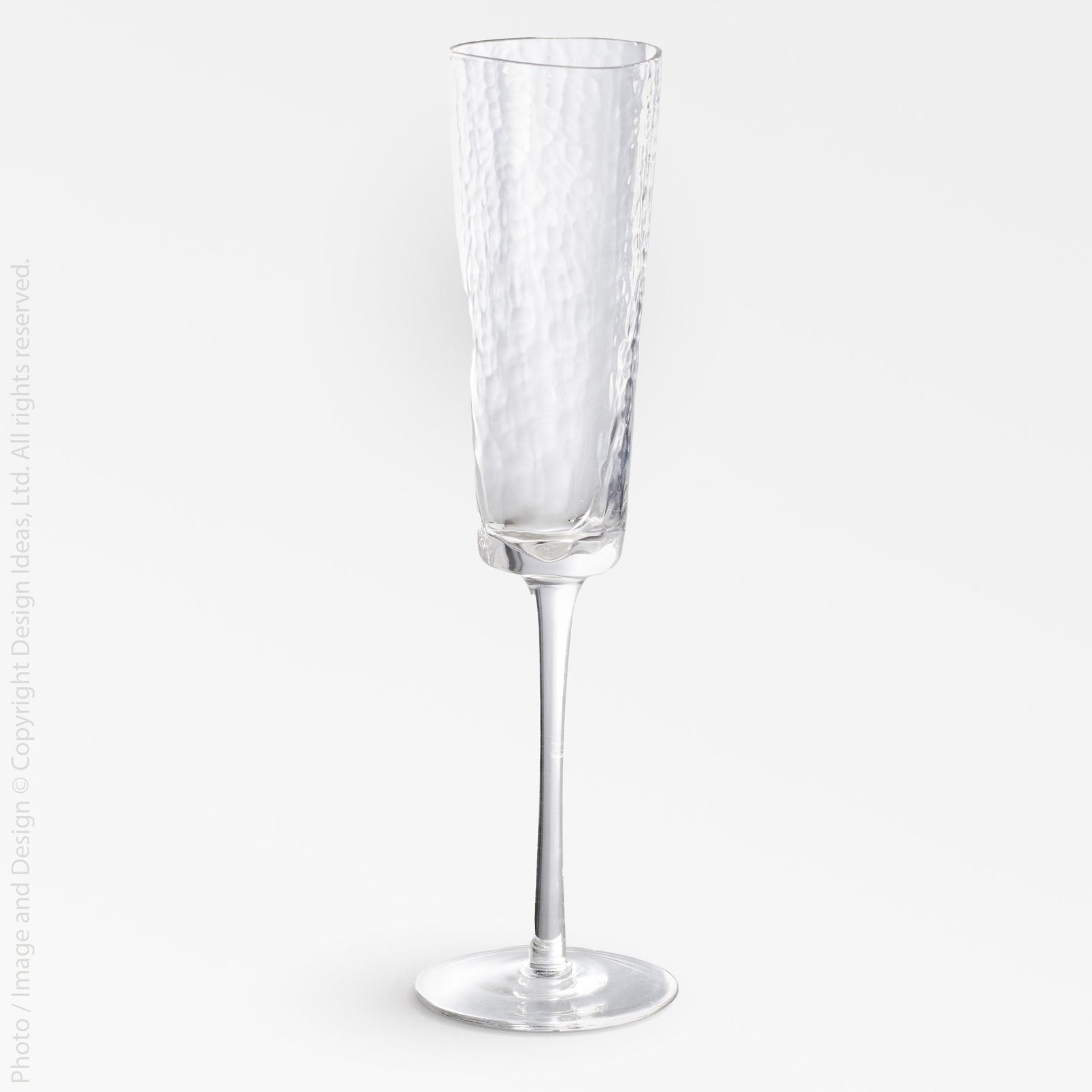 Handblown champagne flutes, 'Waves of Sophistication' (set of 4)