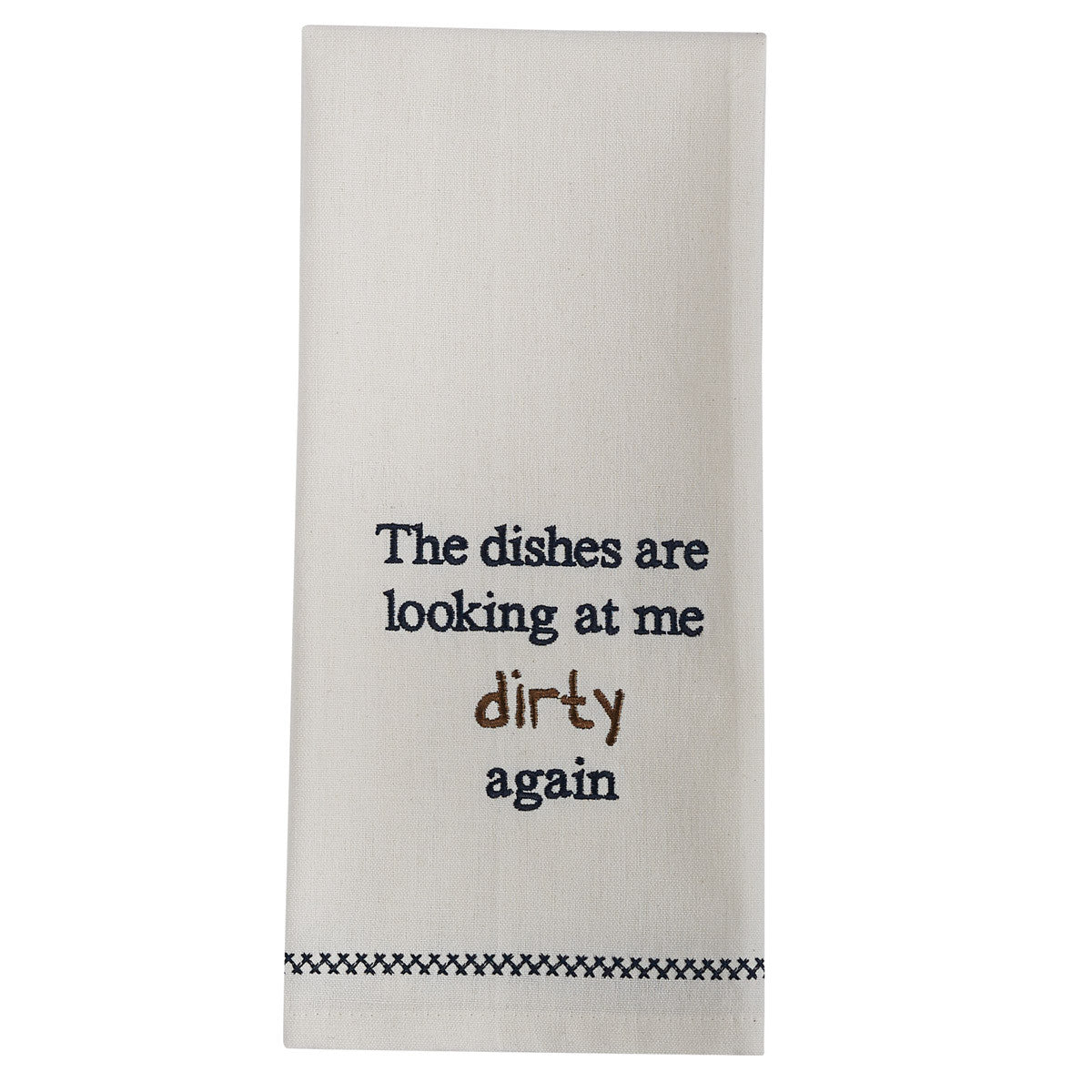 Dirty Dishes Humor - Embroidered Towel - Kitchen Towel - Pots