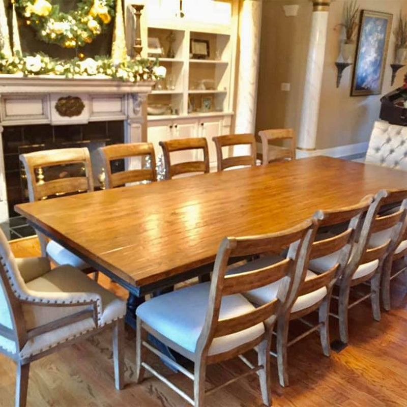 Ashville Custom Trestle Table - Iron Accents