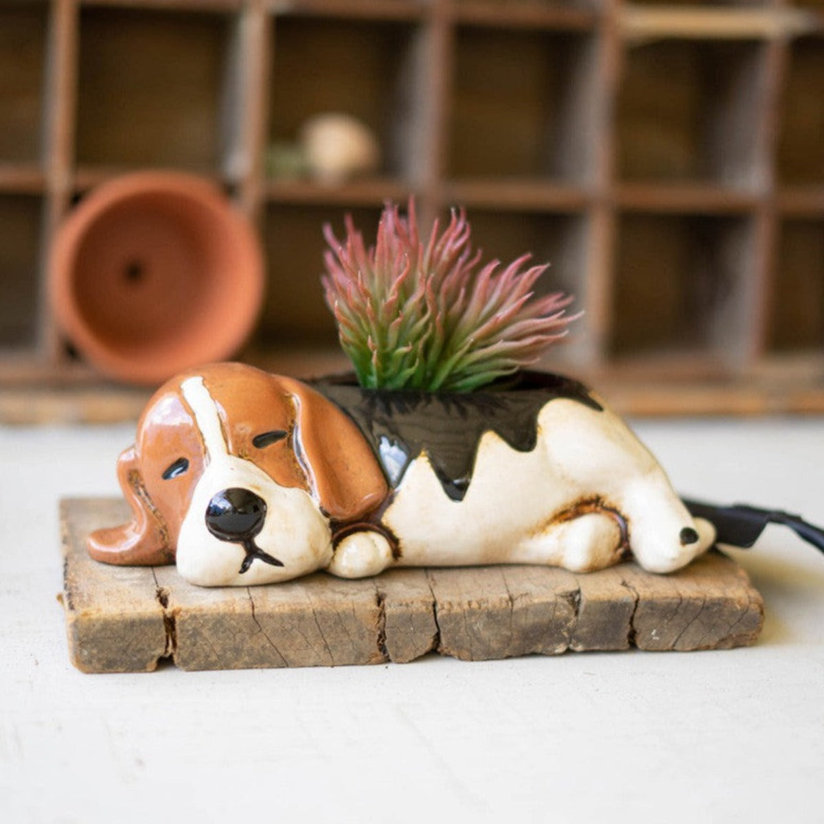 Sleepy Beagle Planter