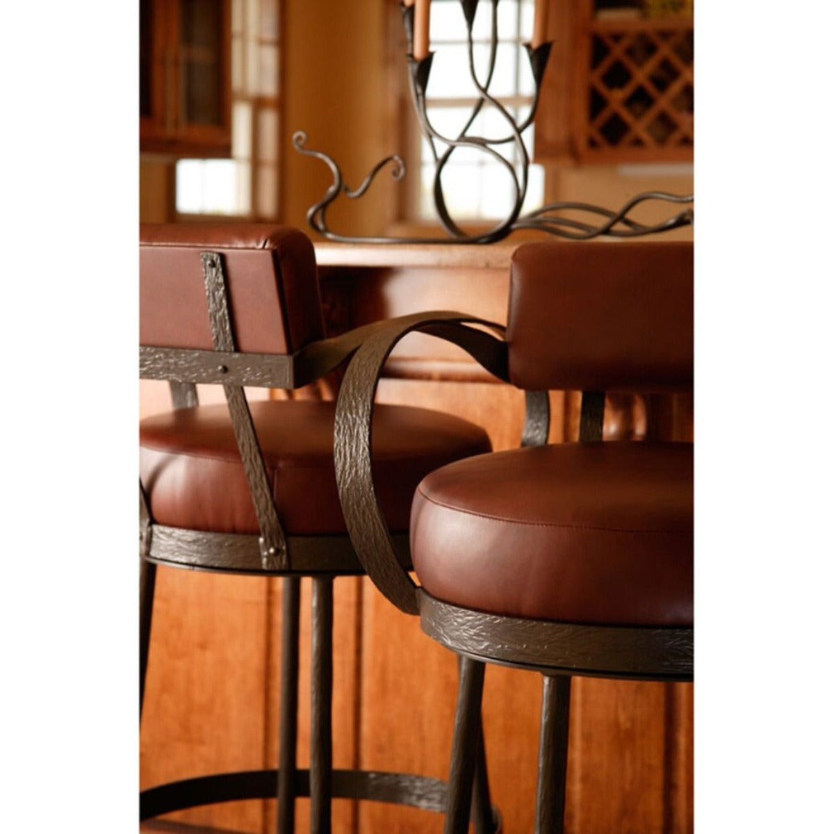 Wrought iron and leather bar stools new arrivals