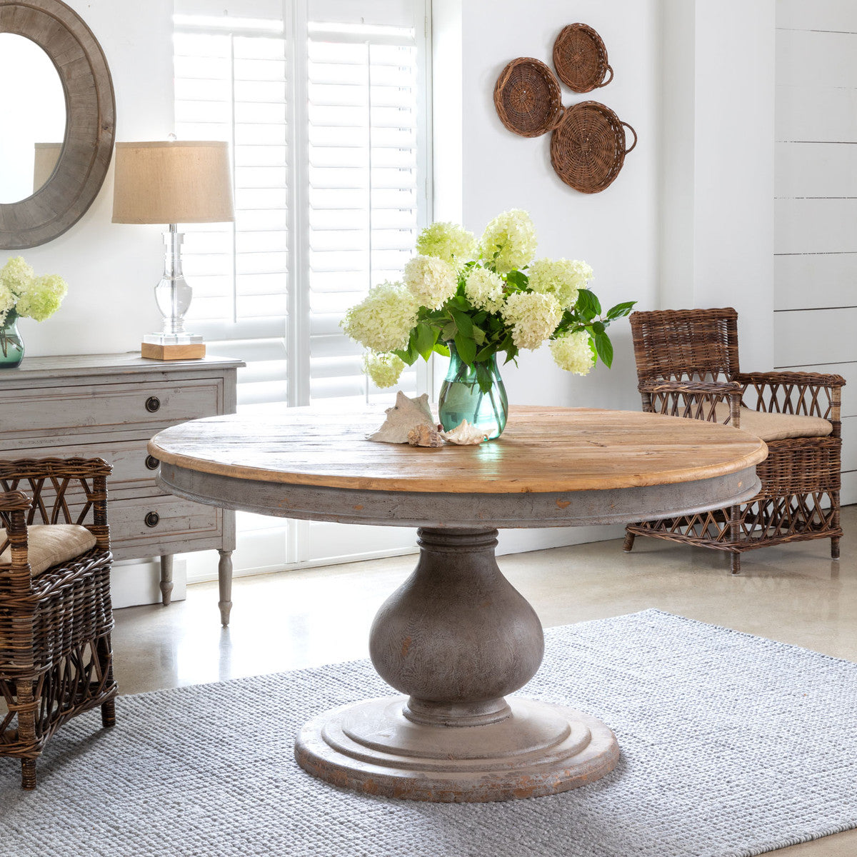 Vintage Foyer Table-Iron Accents