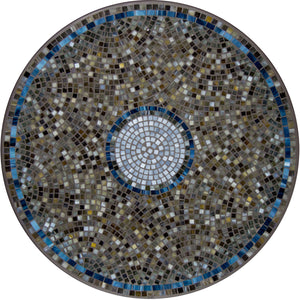 Slate Glass Mosaic Coffee Table - Rect-Iron Accents