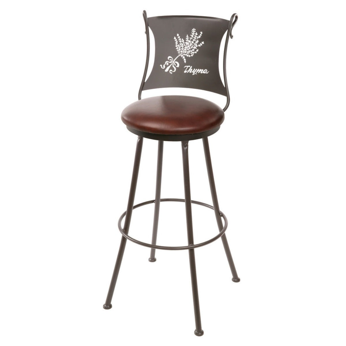 Hand Forged Iron Bar Stool - Thyme - Iron Accents