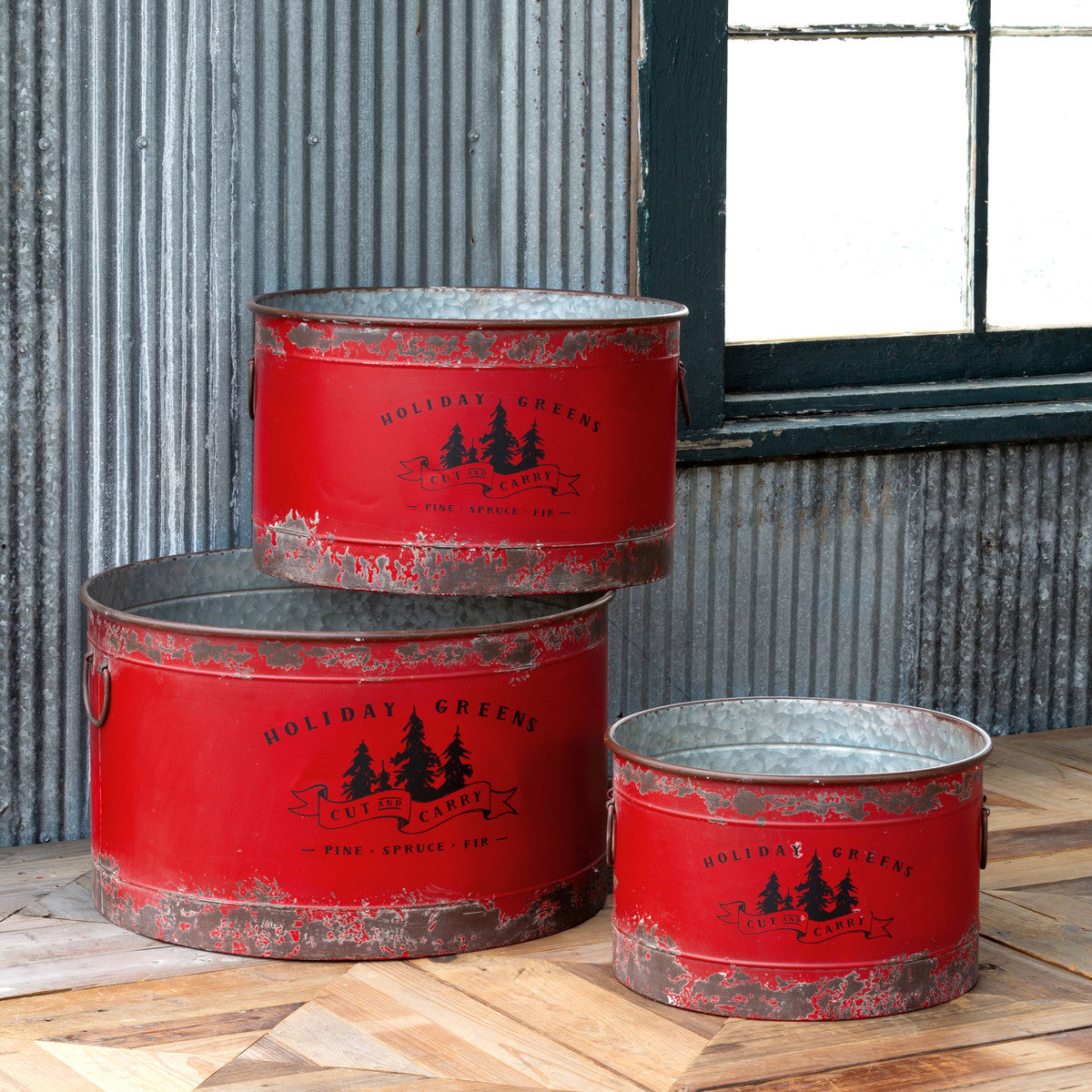 Holiday tins sale containers metal cans