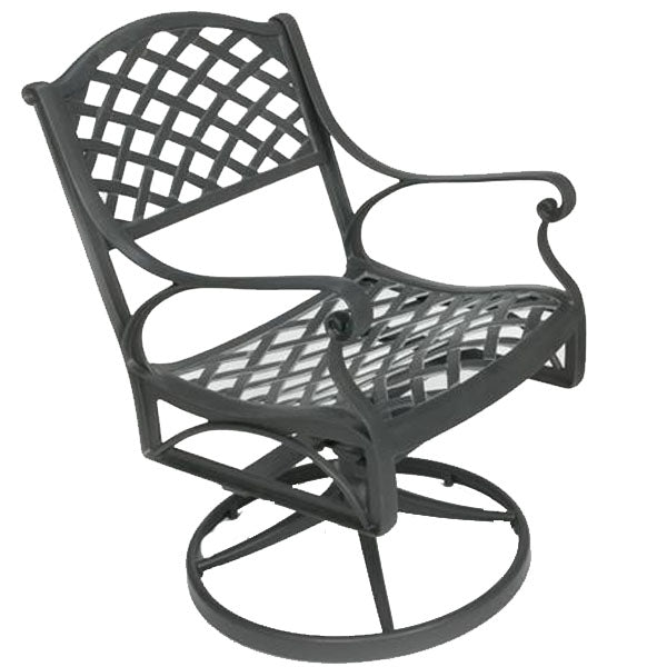 Crossweave Swivel Chair - Iron Accents