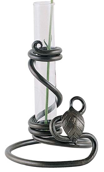 Leaf Hand Forged Iron Bud Vase-Iron Accents