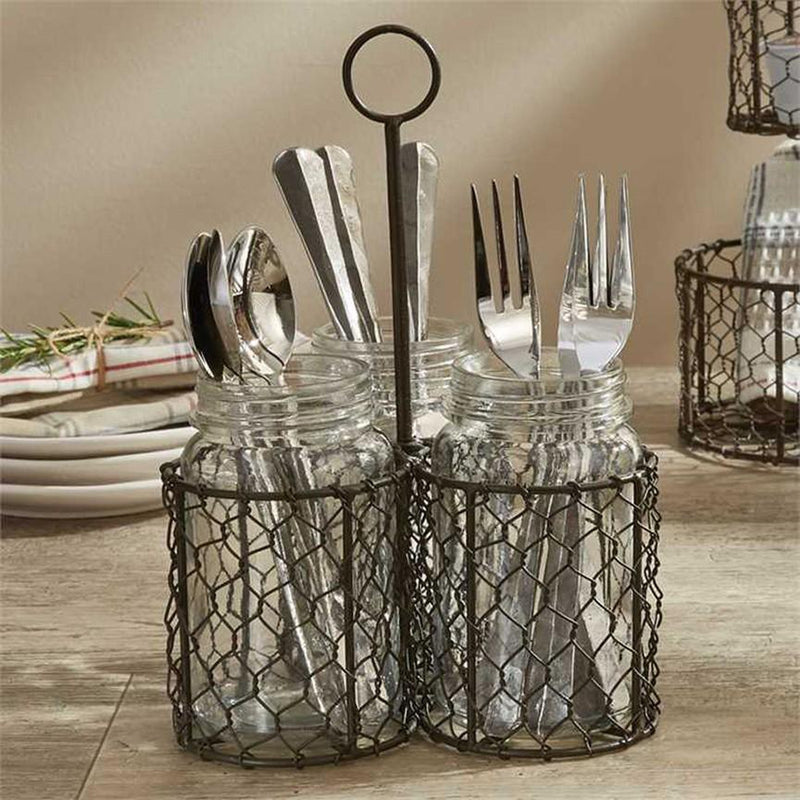 Farm House Utensil Caddy Iron Accents   Mason Jar Utensil Caddy 10 800x 