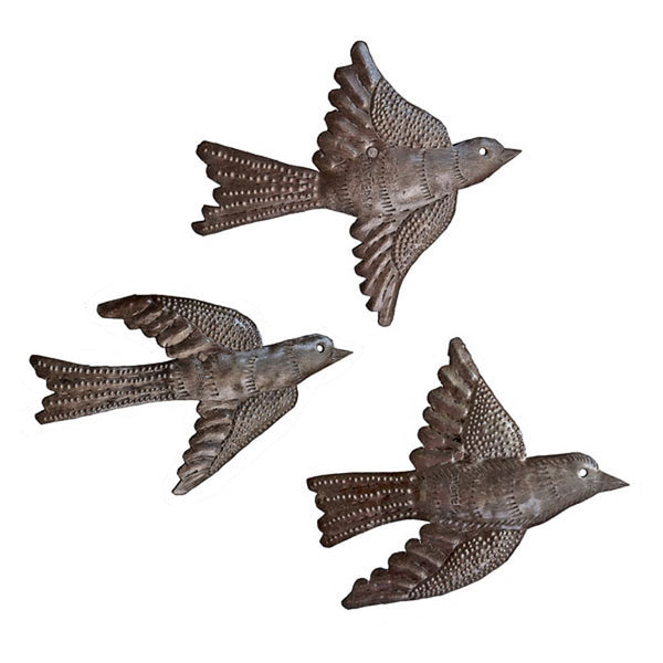 Metal Cutout Birds (Set-3) - Iron Accents