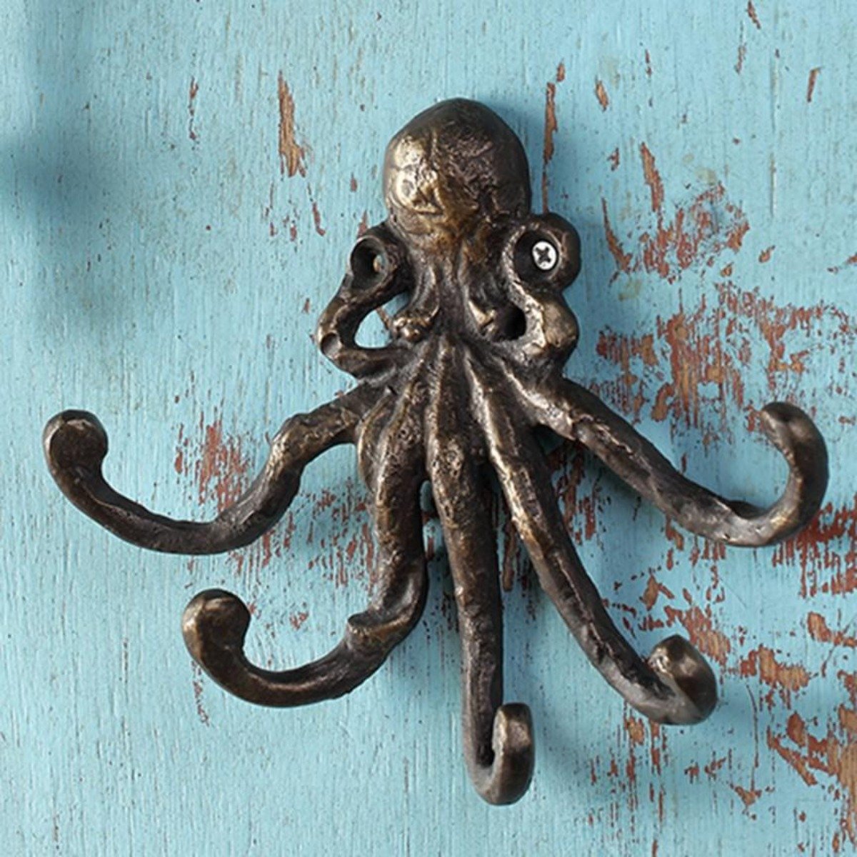 10pcs Gold Octopus Animal Cast Iron Hook Home Creative Personality Wall  Hanging Iron Pendant Wall Decoration Rack - AliExpress
