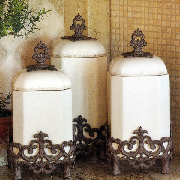 G G Collection Three Glass Canisters