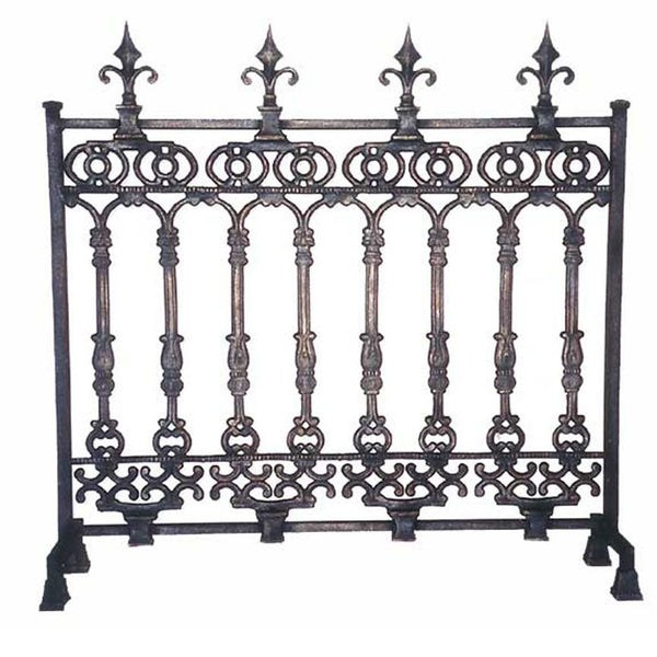 Romanesque French Fire Screen - Iron Accents