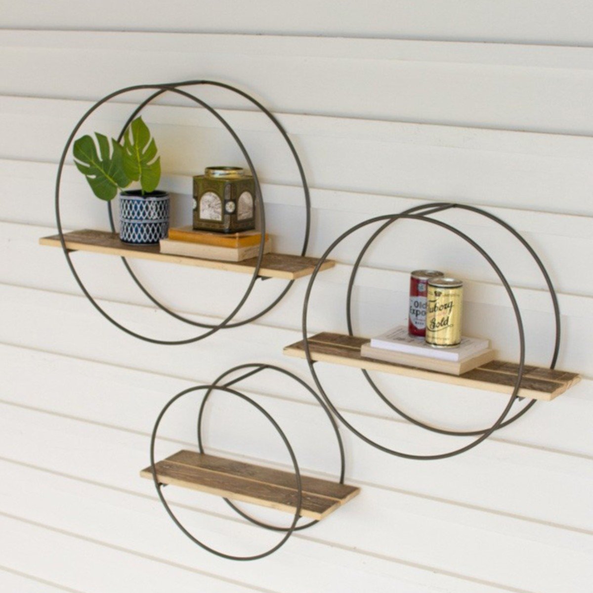 Decorative Wall Shelves - Iron Accents