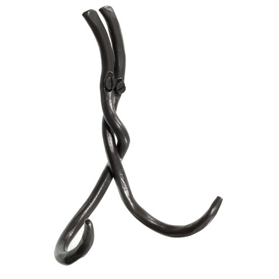 Forged Wrought Iron Double Hook - Rush - Iron Accents