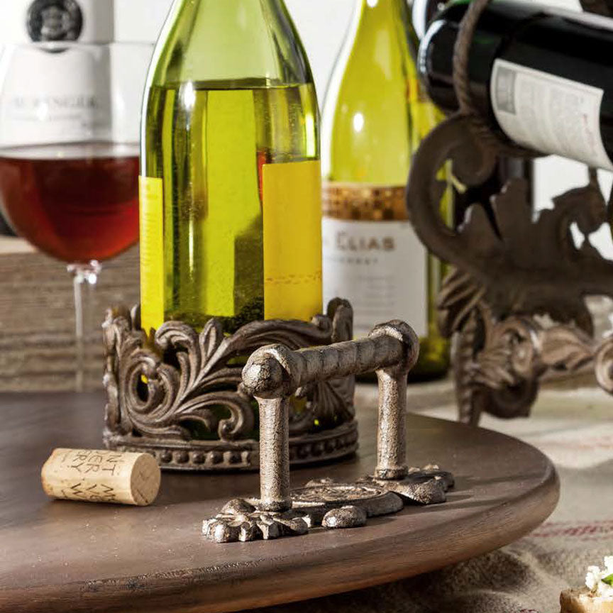 Wine Coaster Stopper Set Iron Accents